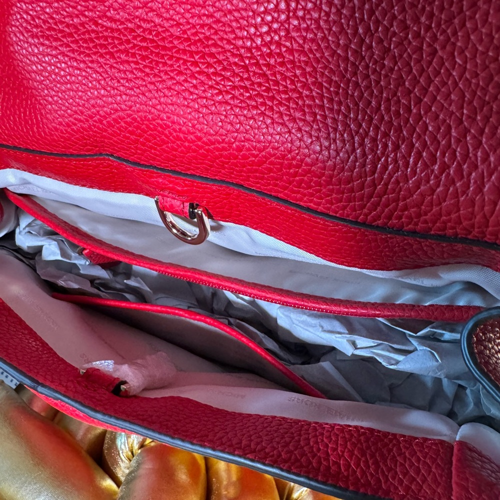 Michael Kors Red Studded Backpack - Picture 8 of 11